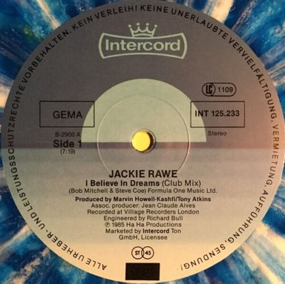Jackie Rawe ‎- I Believe In Dreams Blue & White Marbled Vinyl 12"