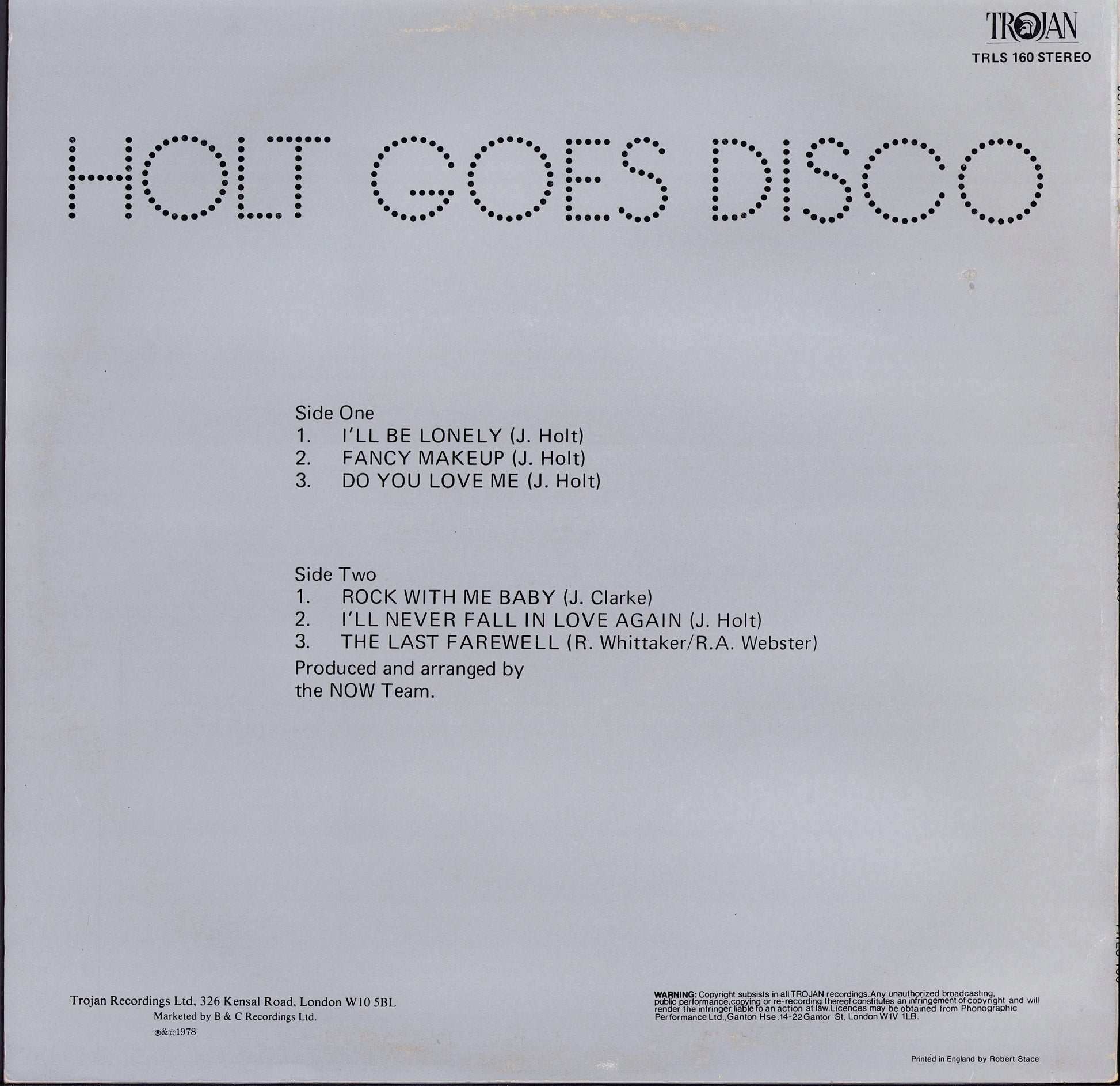 John Holt - Holt Goes Disco Vinyl LP