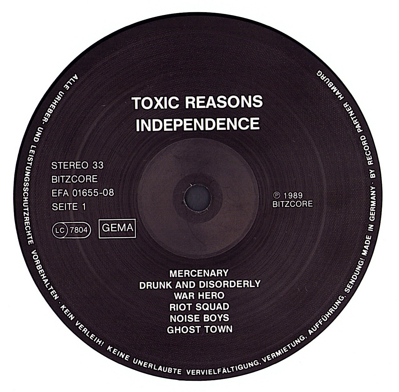 Toxic Reasons – Independence Vinyl LP