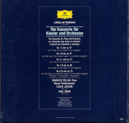 Beethoven, Maurizio Pollini, Karl Böhm, Wiener Philharmoniker / Eugen Jochum ‎- Die 5 Klavierkonzerte Vinyl 4LP Box Set Still sealed