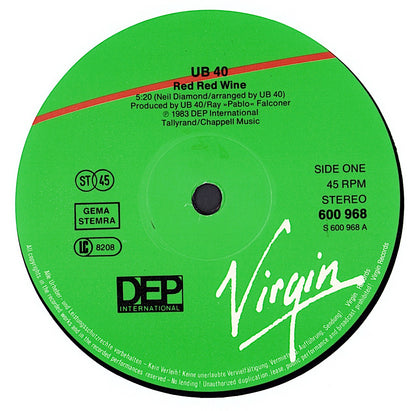 UB40 ‎– Red Red Wine Vinyl 12"