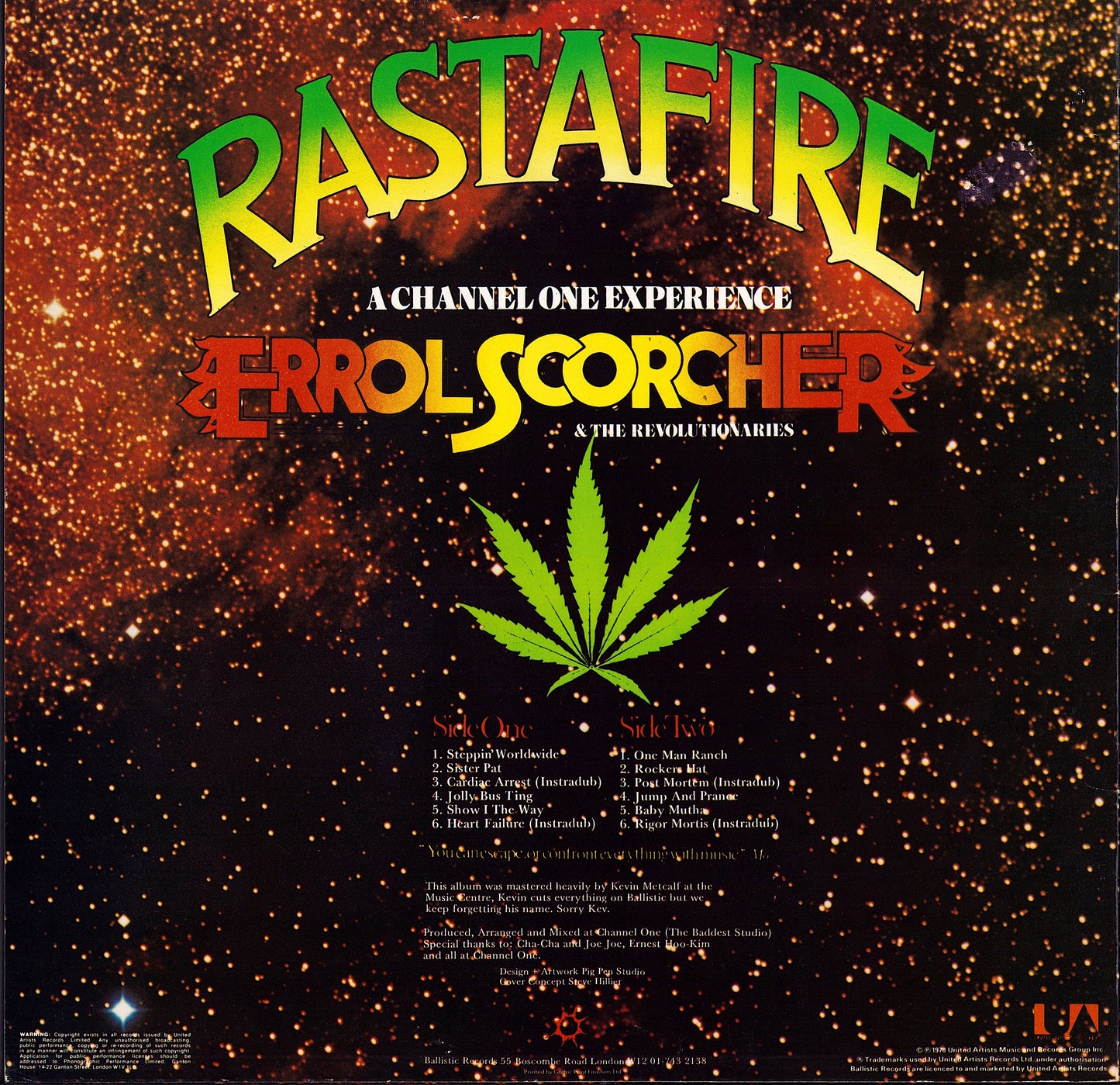 Errol Scorcher And The Revolutionaries ‎- Rasta Fire Vinyl LP