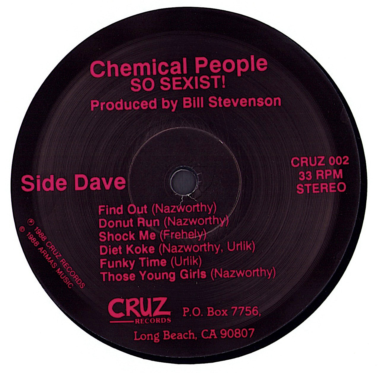 Chemical People – So Sexist! Vinyl LP