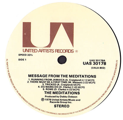 The Meditations ‎– Message From The Meditations Vinyl LP