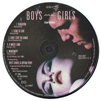 Bryan Ferry ‎- Boys and Girls Vinyl LP Club Edition