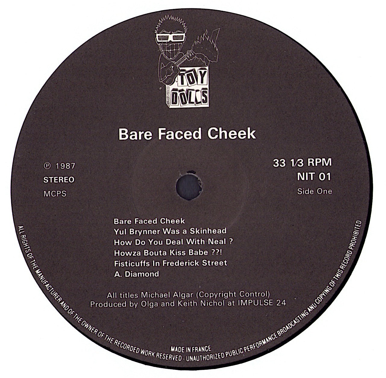 Toy Dolls ‎- Bare Faced Cheek Vinyl LP