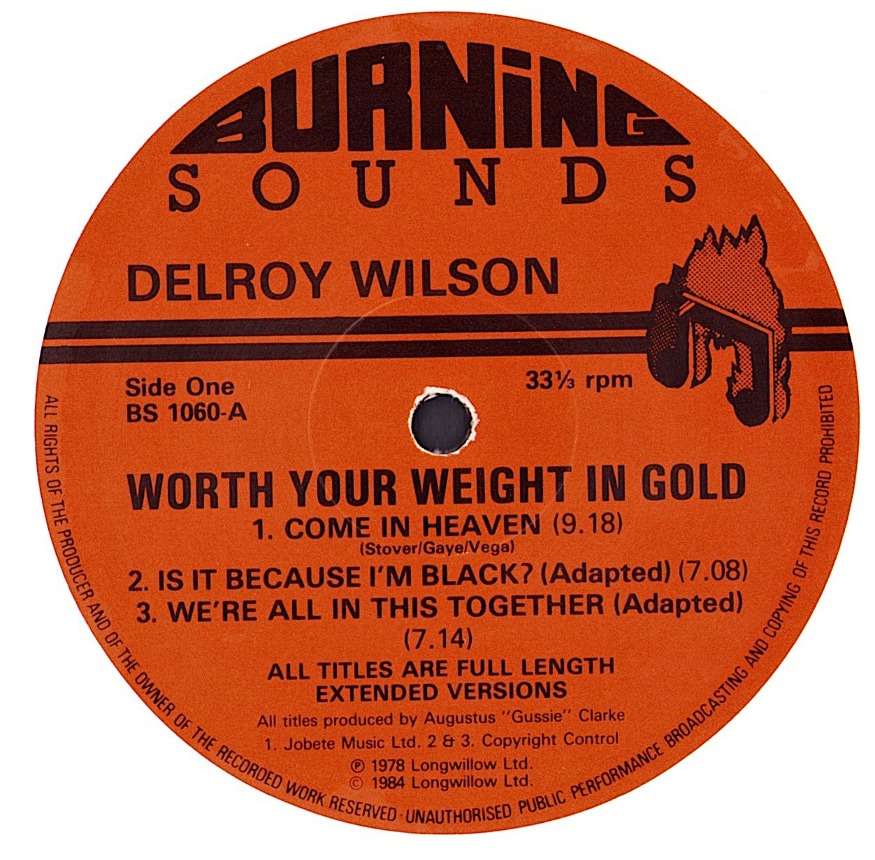 Delroy Wilson ‎- Worth Your Weight In Gold Vinyl LP