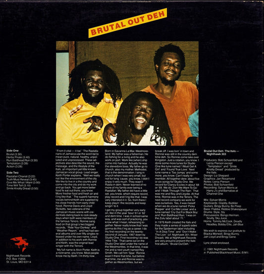 The Itals - Brutal Out Deh Vinyl LP | US Original | 1981