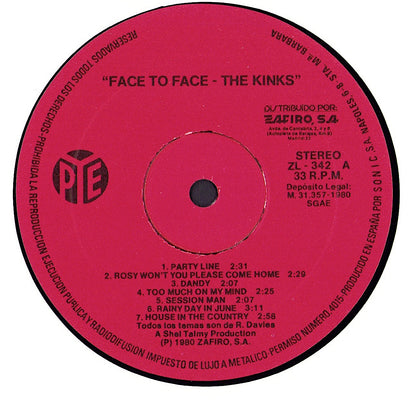 The Kinks ‎- Face To Face Vinyl LP ES