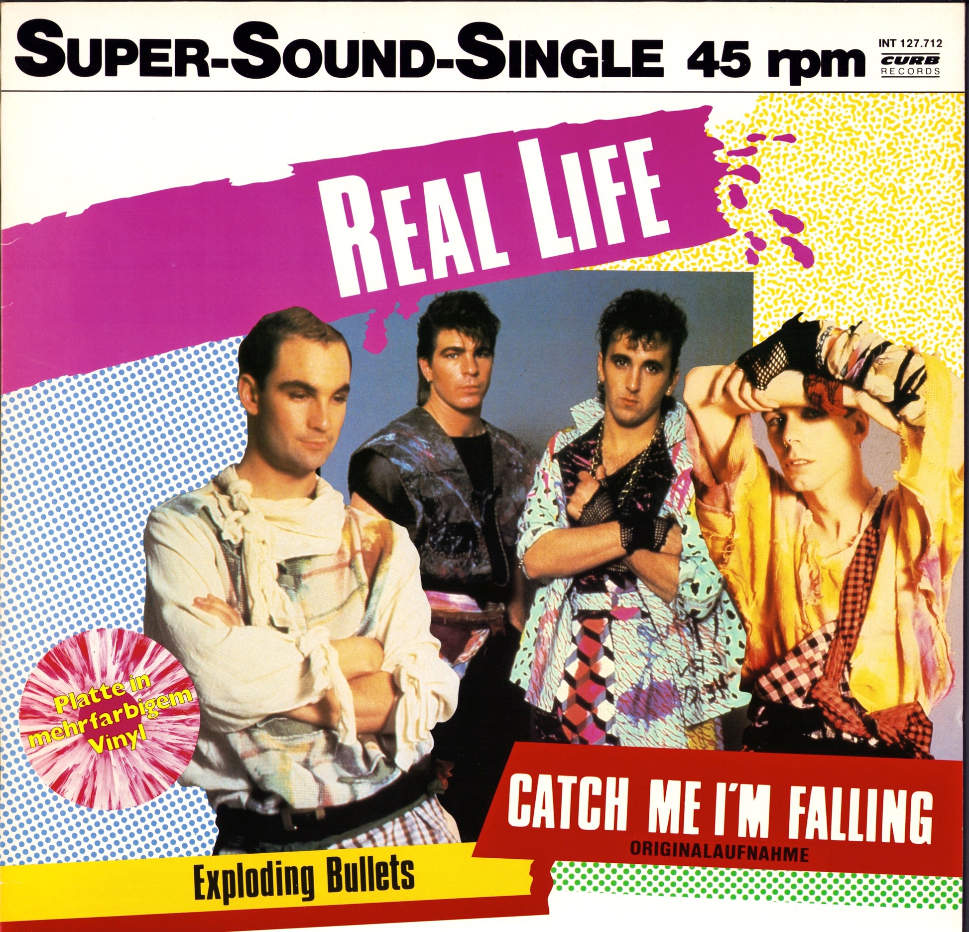 Real Life ‎- Catch Me I'm Falling Pink Marbled Vinyl 12"