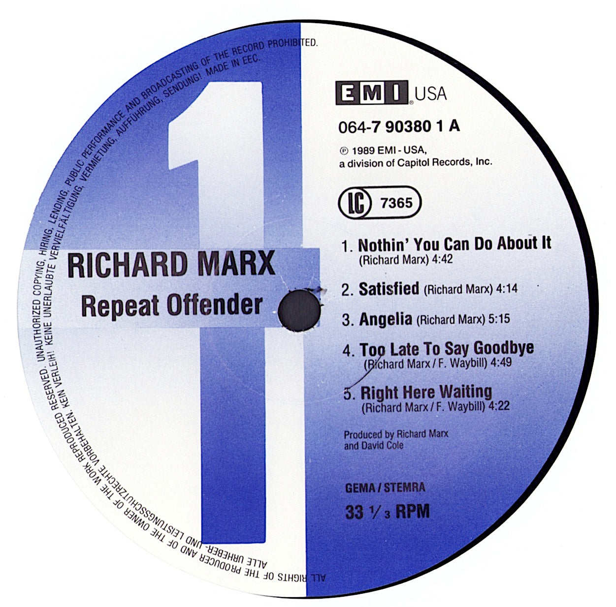 Richard Marx – Repeat Offender Vinyl LP