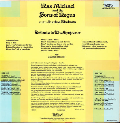 Ras Michael & The Sons Of Negus With Jazzboe Abubaka ‎- Tribute To The Emperor Vinyl LP