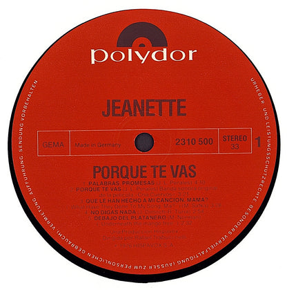 Jeanette ‎- Porque Te Vas Vinyl LP DE