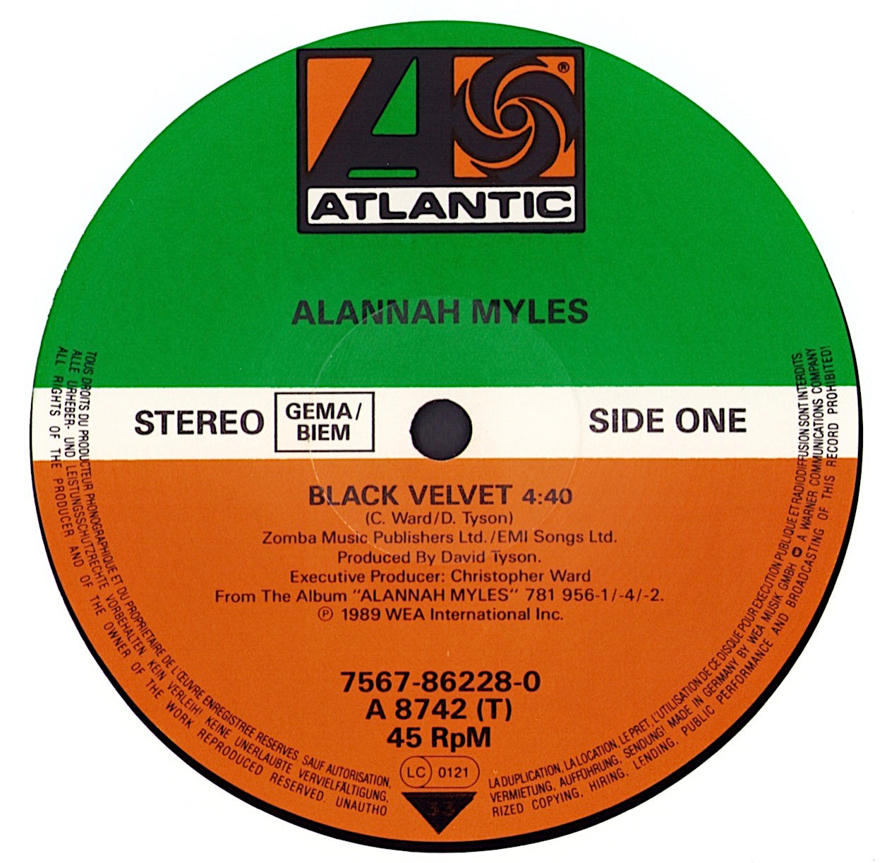 Alannah Myles - Black Velvet Vinyl 12" Maxi-Single