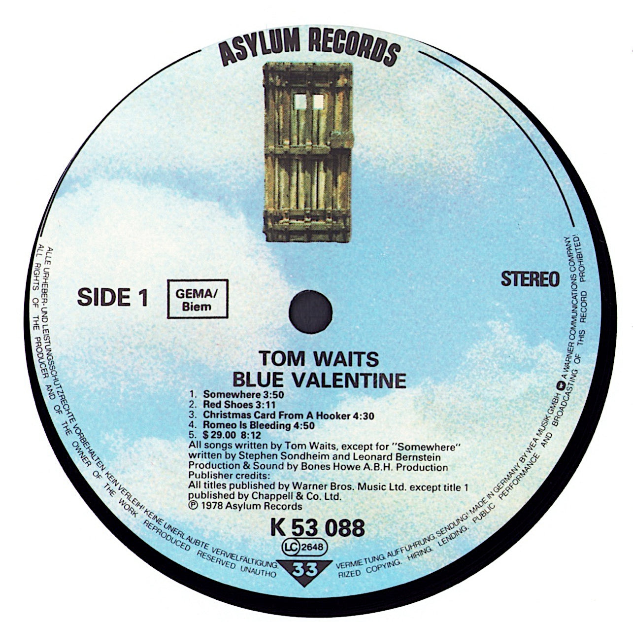 Tom Waits - Blue Valentine Vinyl LP