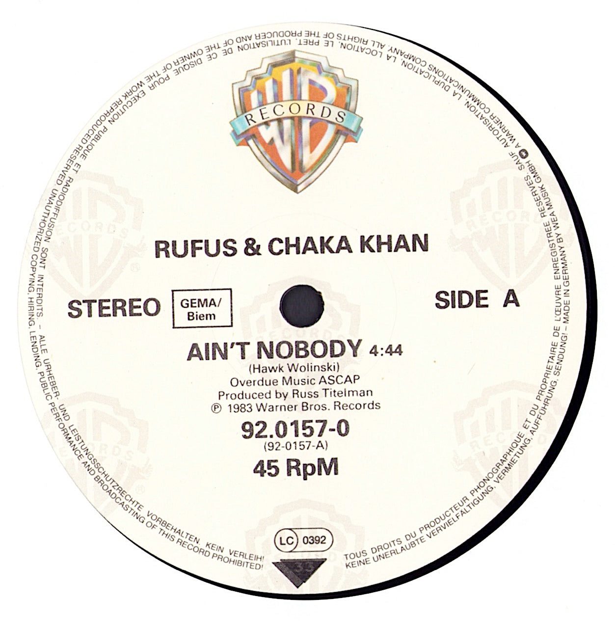 Rufus & Chaka Khan - Ain't Nobody Vinyl 12" Maxi