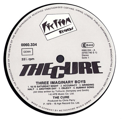 The Cure ‎- Three Imaginary Boys Vinyl LP