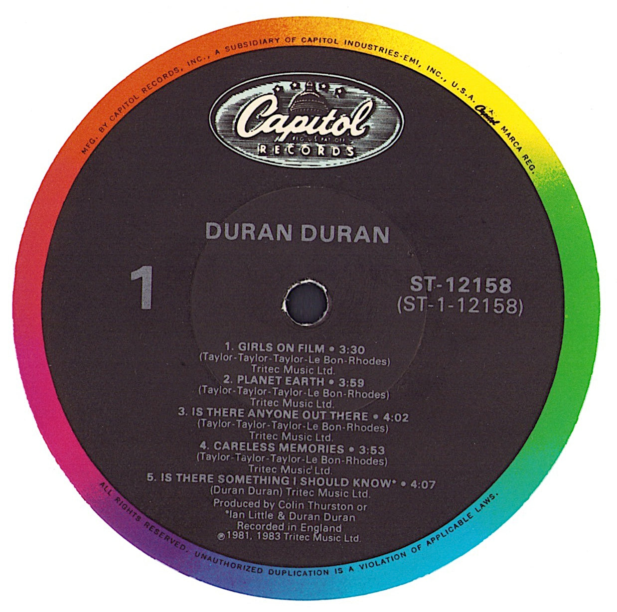 Duran Duran - Duran Duran Vinyl LP