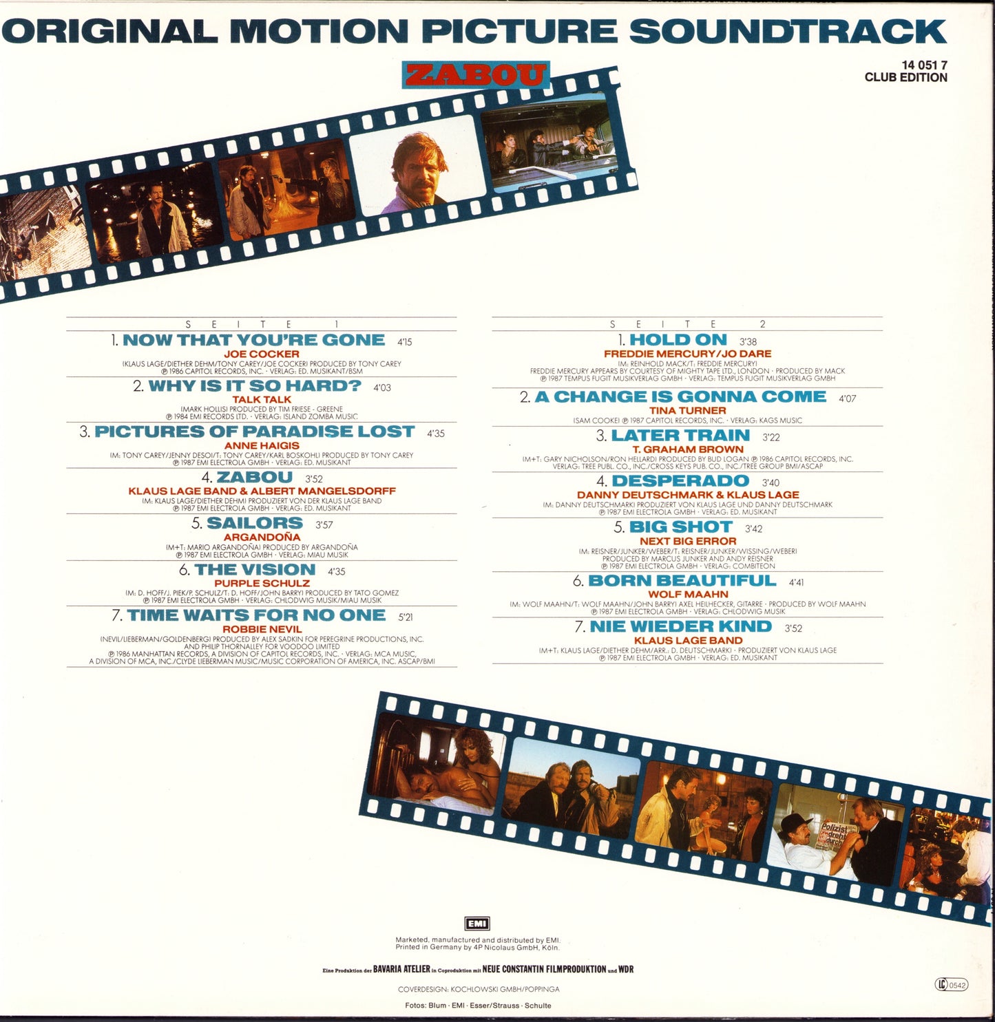 Zabou Original Motion Picture Soundtrack Vinyl LP Club Edition