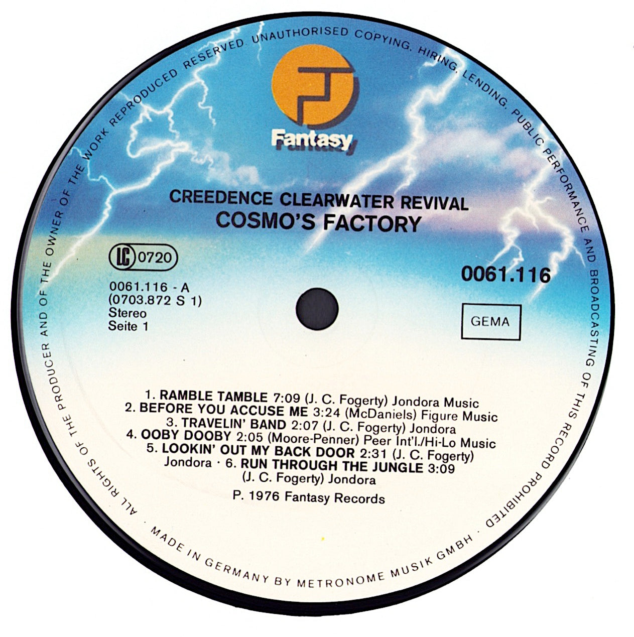 Creedence Clearwater Revival ‎- Cosmo's Factory Vinyl LP DE