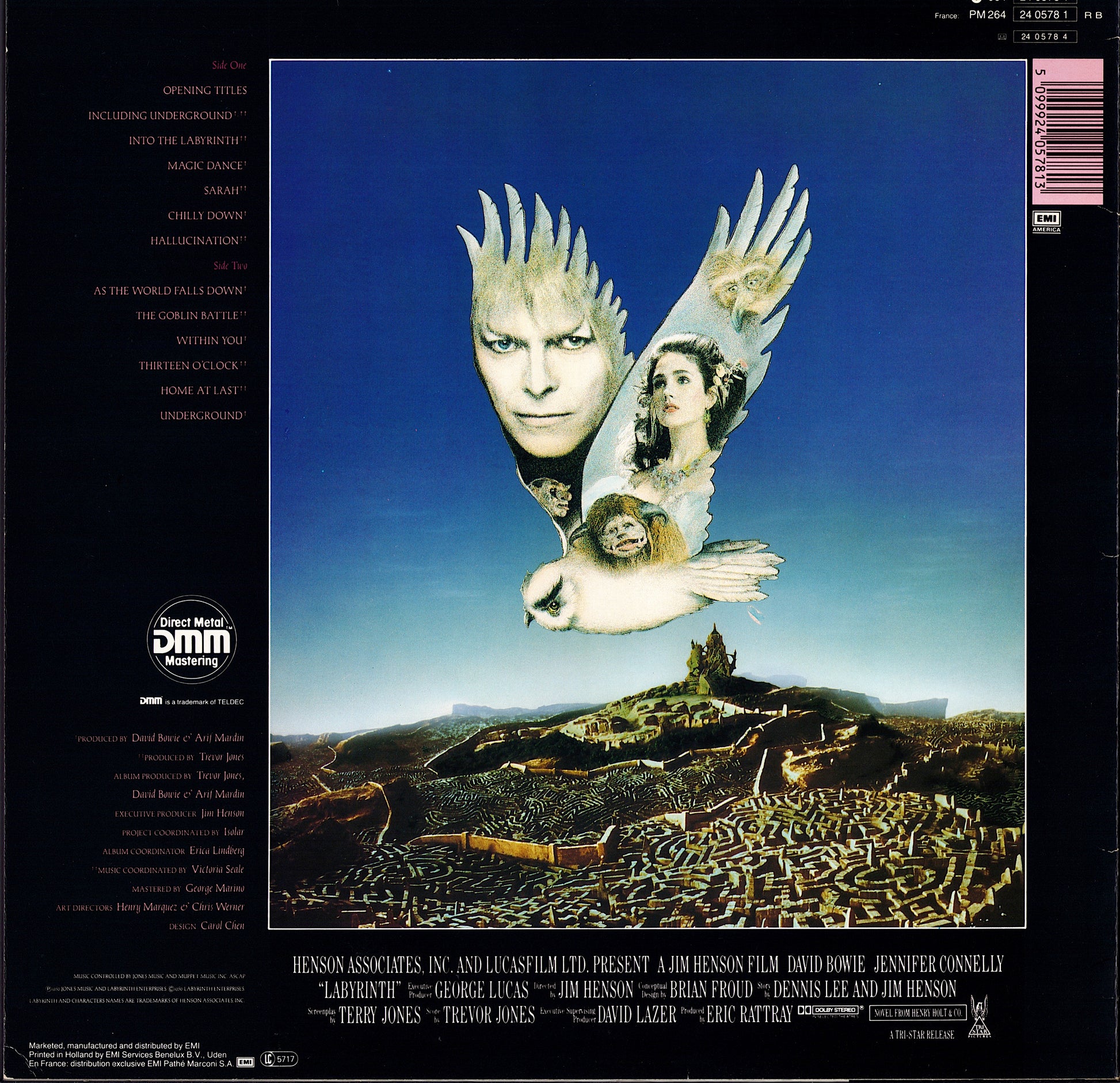 David Bowie And Original Score By Trevor Jones ‎– Labyrinth From The Original Soundtrack Of The Jim Henson Film Vinyl LP