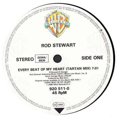 Rod Stewart - Every Beat Of My Heart Tartan Mix Vinyl 12" Maxi-Single + Poster