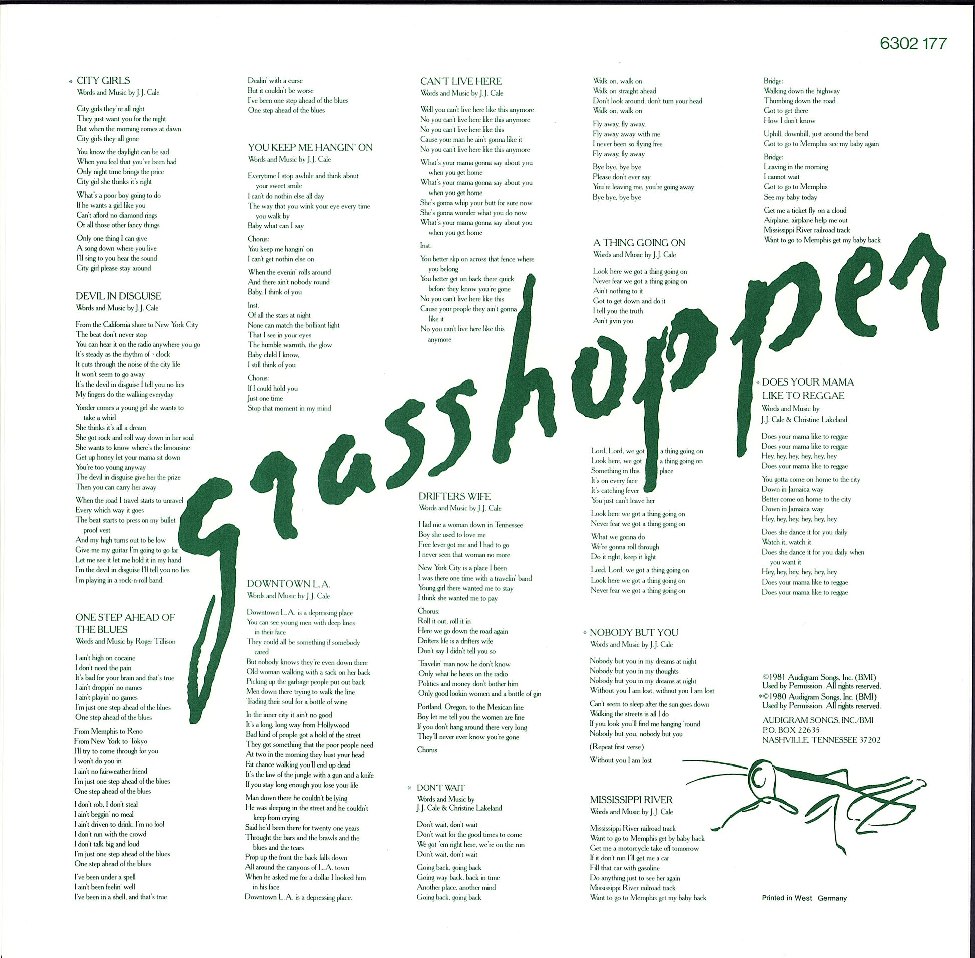 J.J. Cale ‎- Grasshopper Vinyl LP
