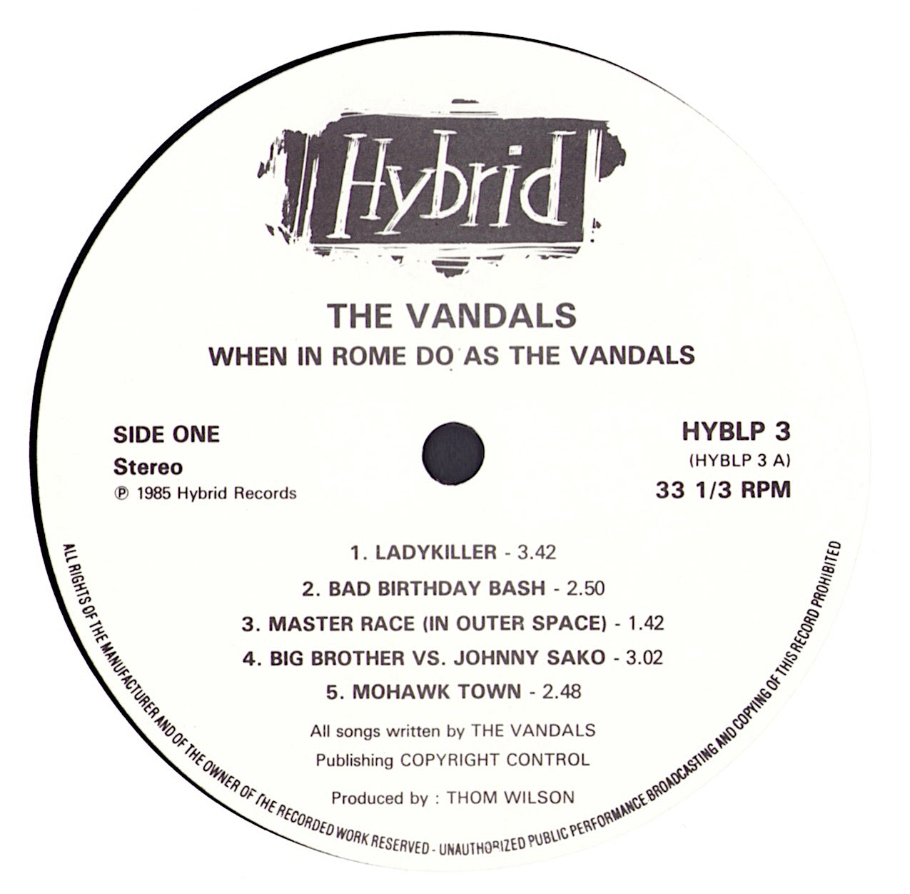 The Vandals - When In Rome Do As The Vandals Vinyl LP