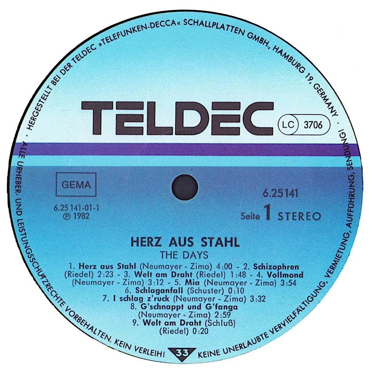 The Days - Herz Aus Stahl Vinyl LP