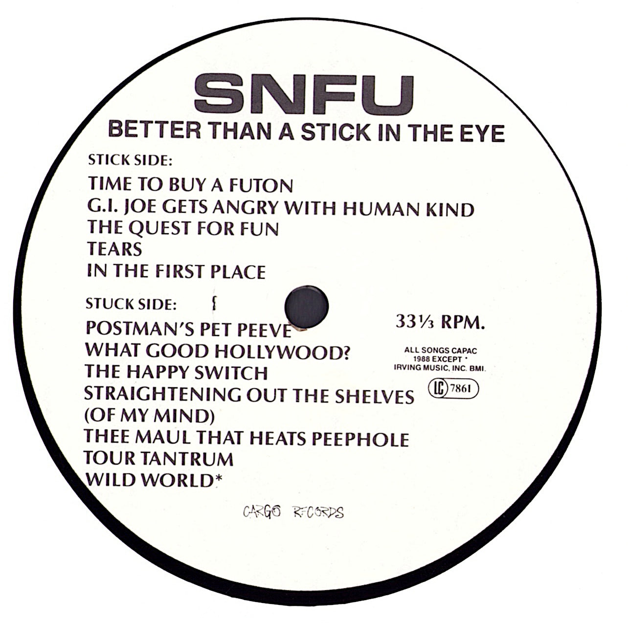 SNFU - Better Than A Stick In The Eye Vinyl LP