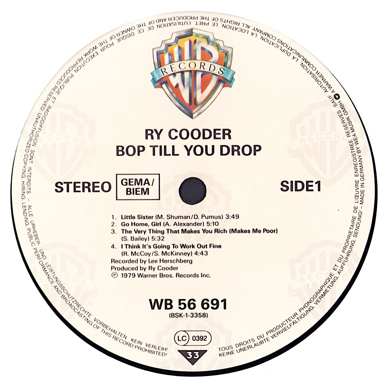 Ry Cooder - Bop Till You Drop Vinyl LP