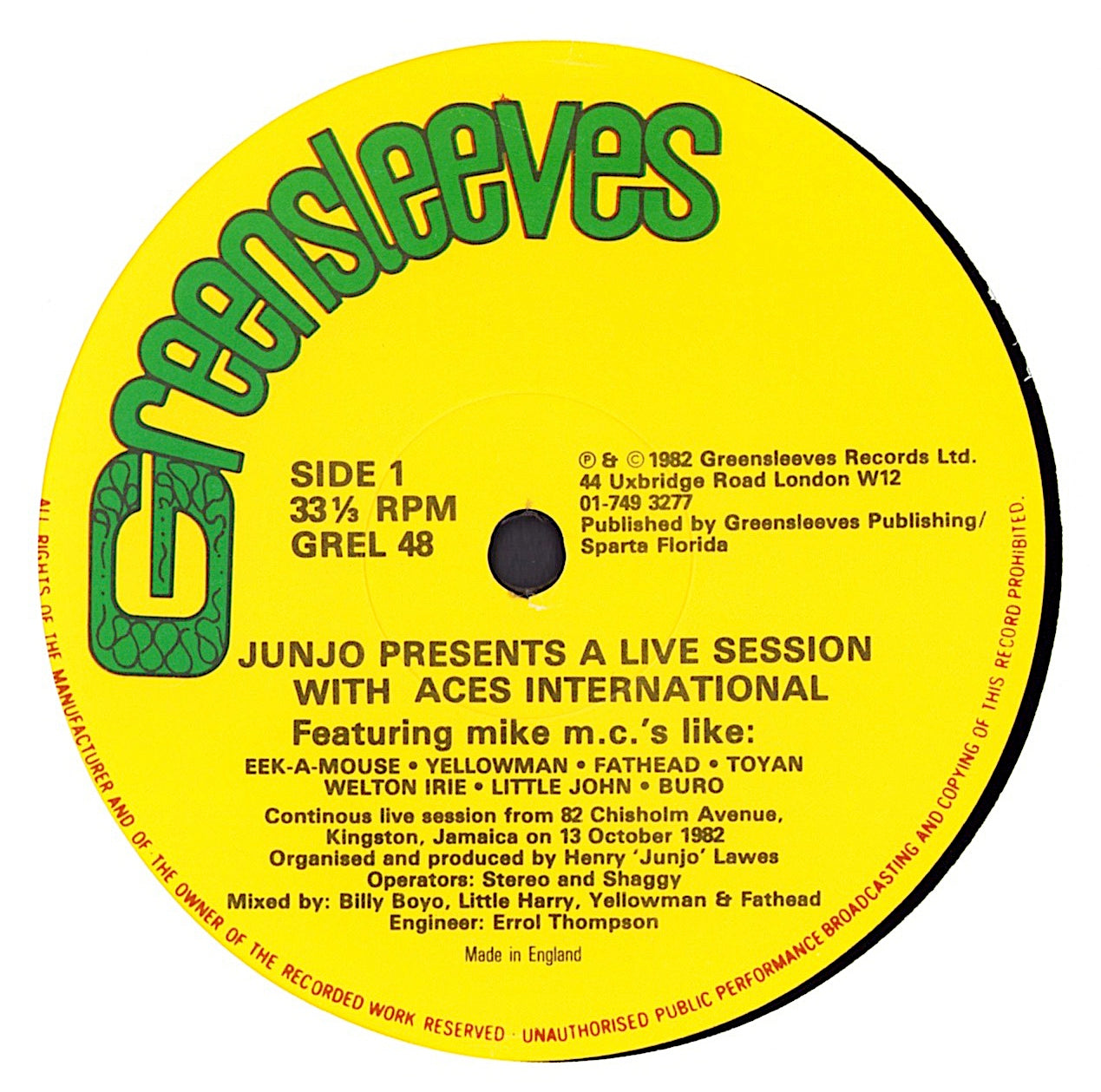 Junjo - A Live Session With Aces International Vinyl LP