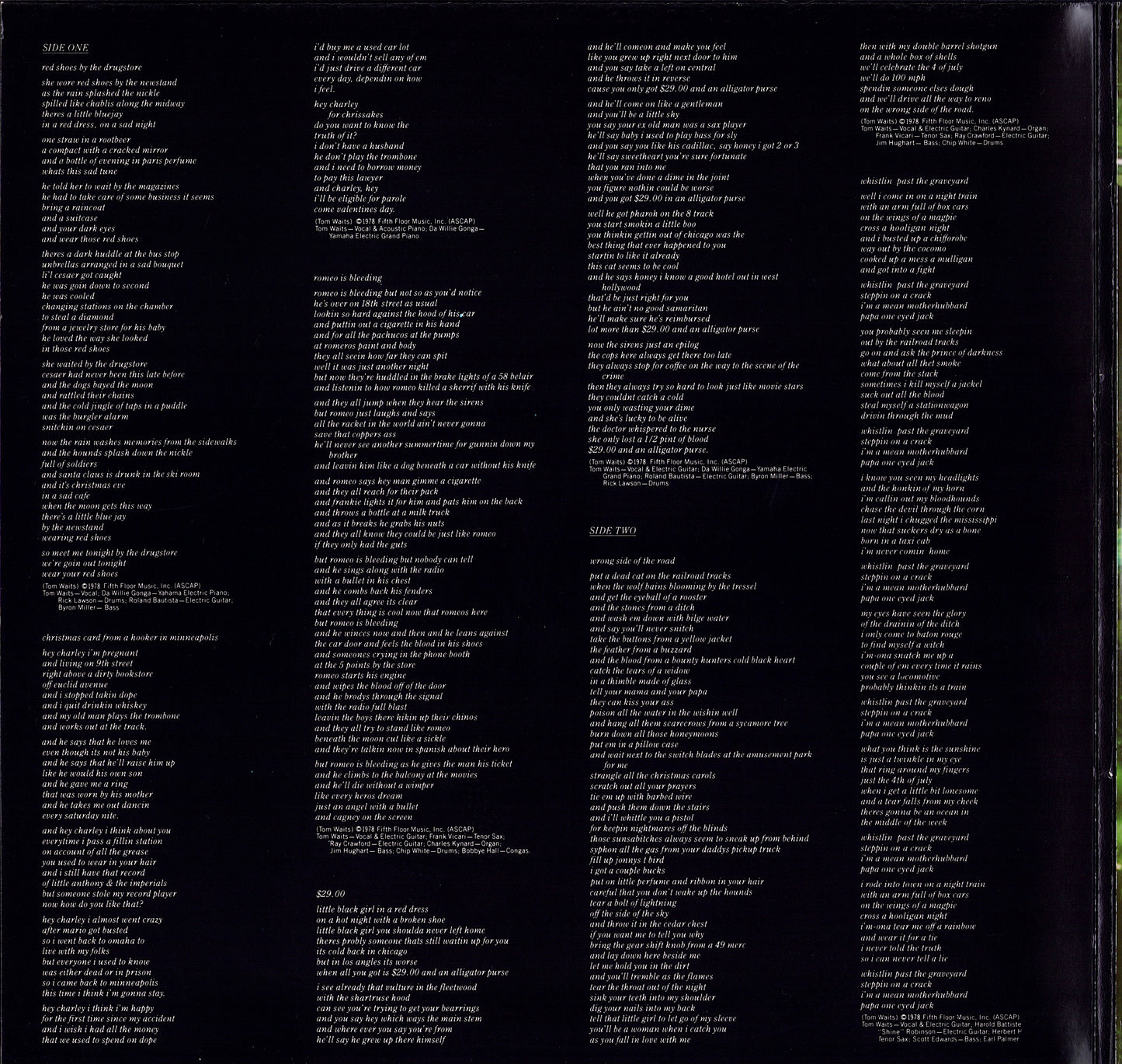 Tom Waits - Blue Valentine Vinyl LP