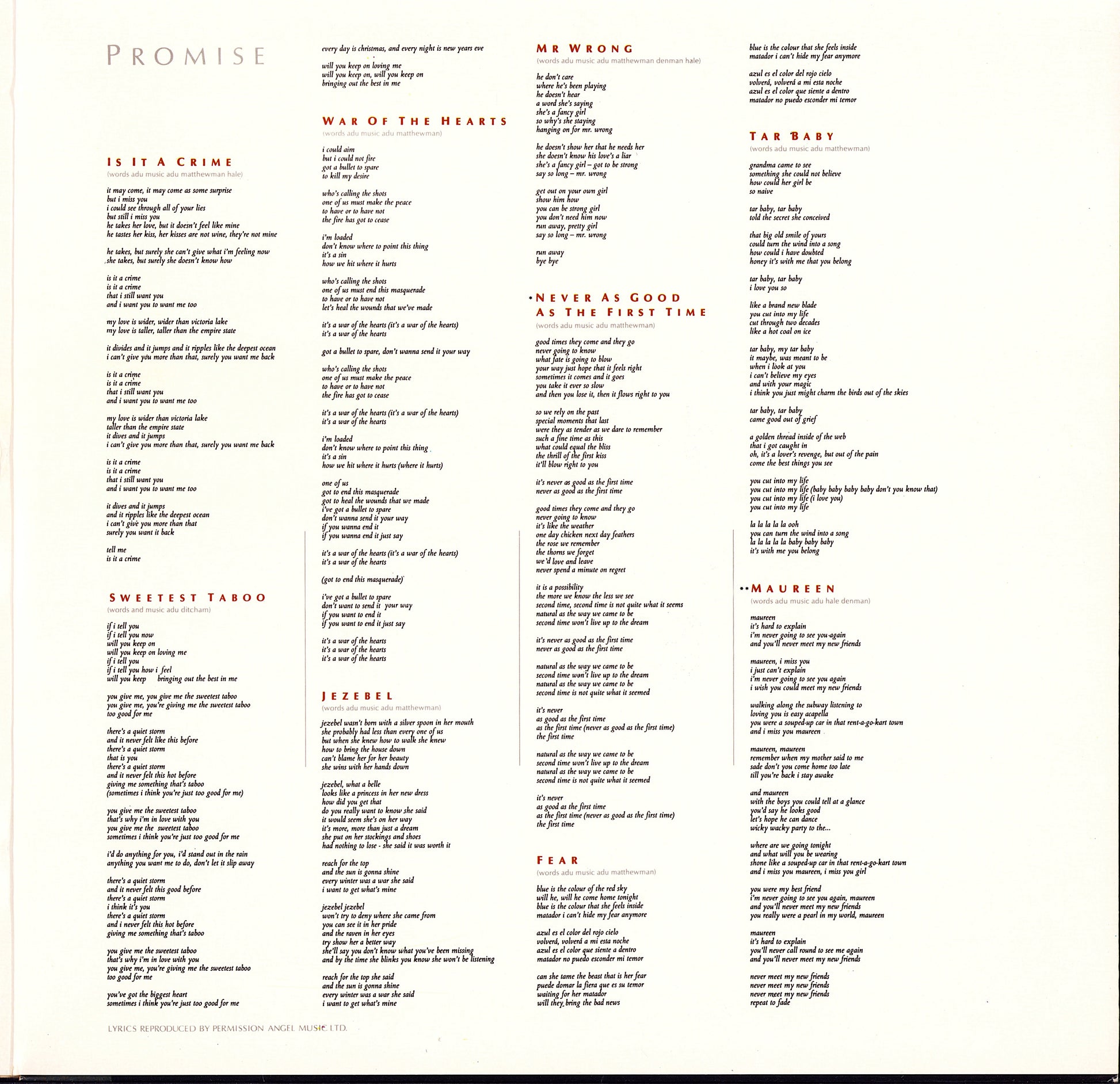 Sade - Promise Vinyl LP Club-Edition