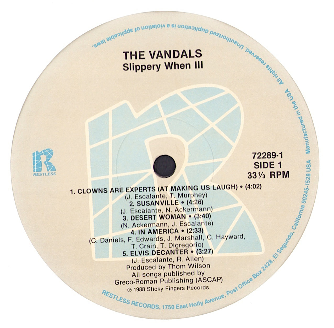 The Vandals – Slippery When Ill Vinyl LP