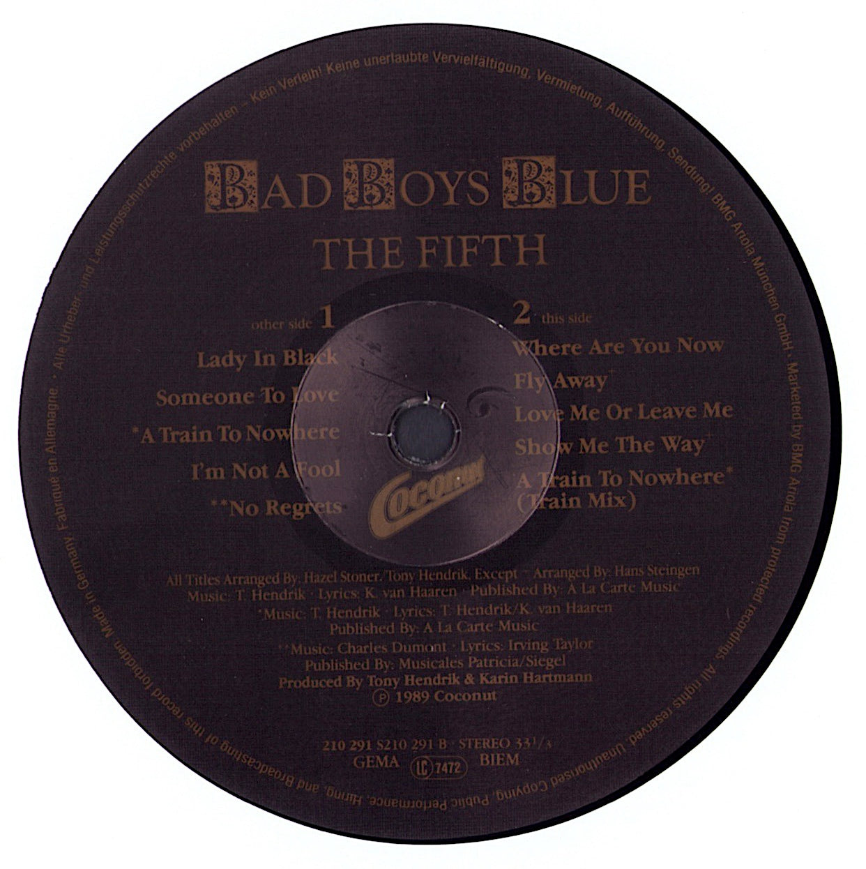 Bad Boys Blue - The Fifth Vinyl LP