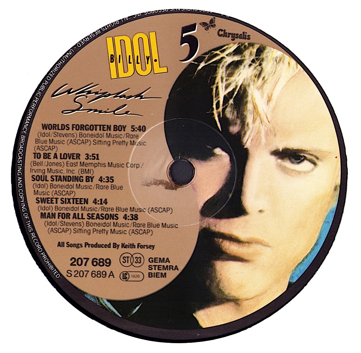 Billy Idol ‎- Whiplash Smile Vinyl LP