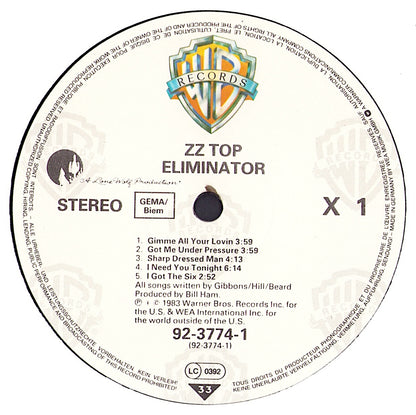 ZZ Top ‎- Eliminator Vinyl LP