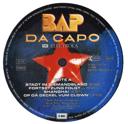 BAP ‎- Da Capo Vinyl LP + Poster