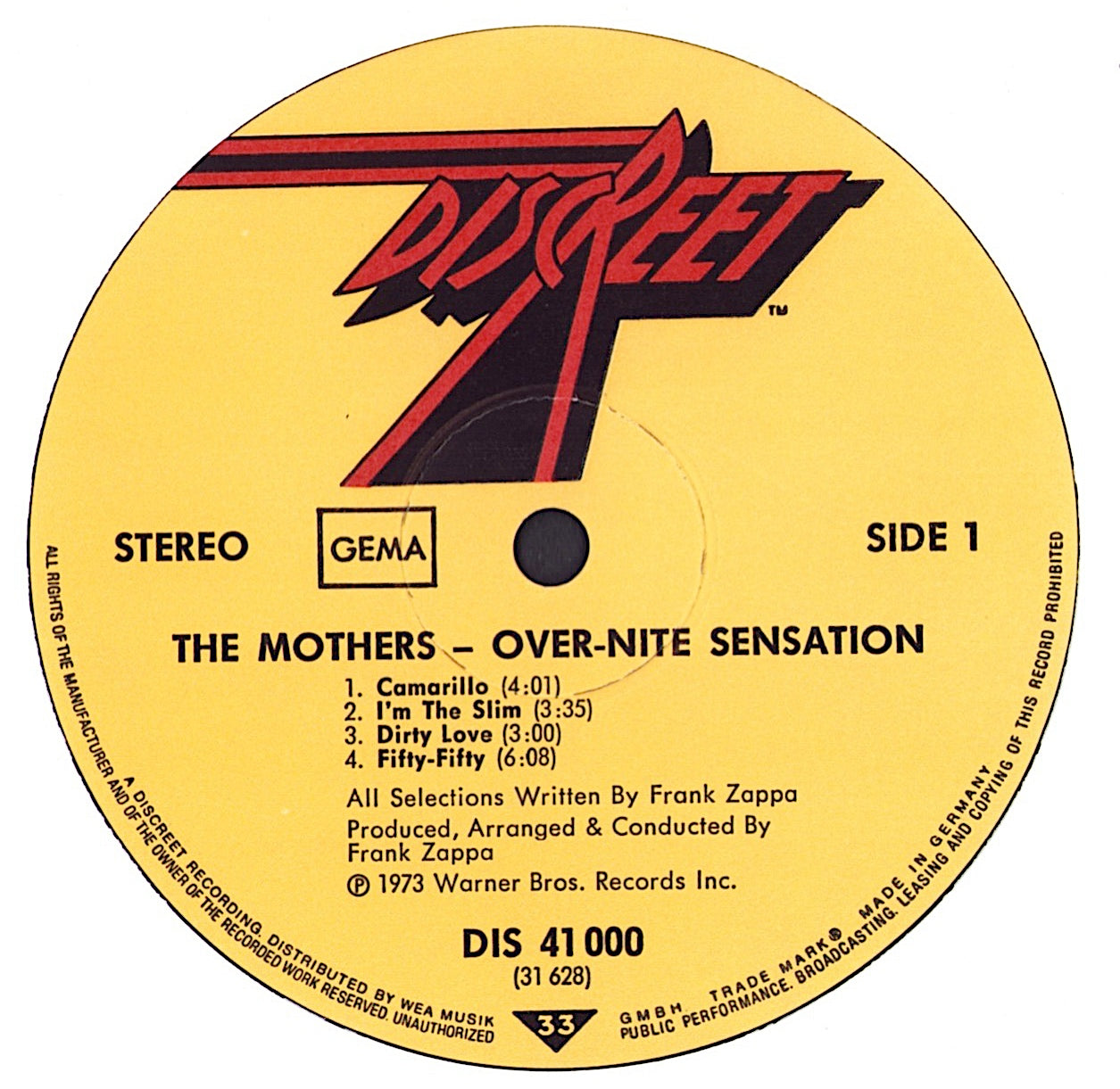 The Mothers ‎- Over-Nite Sensation Vinyl LP
