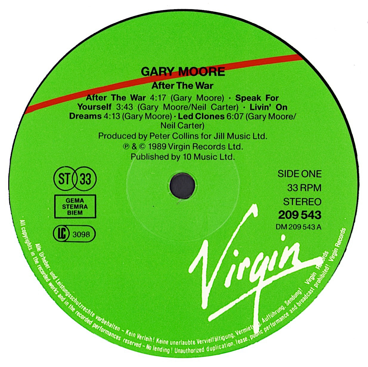 Gary Moore ‎- After The War Vinyl LP
