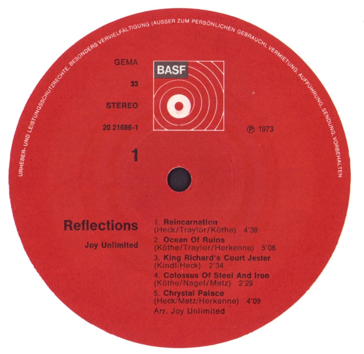 Joy Unlimited ‎- Reflections Vinyl LP