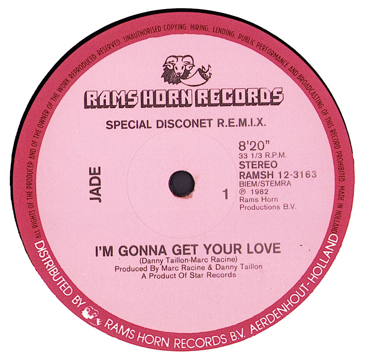 Jade - I'm Gonna Get Your Love Vinyl 12"