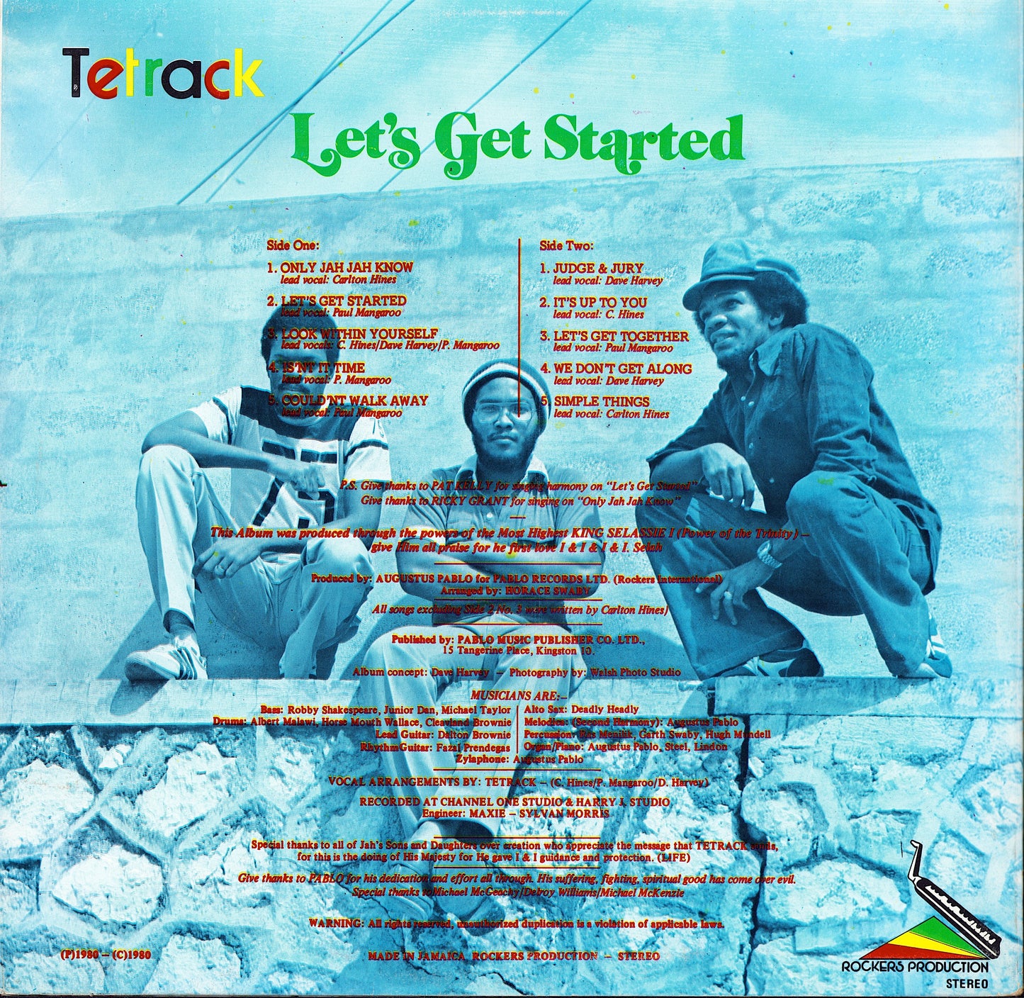 Tetrack ‎– Let's Get Started Vinyl LP JAMAICA