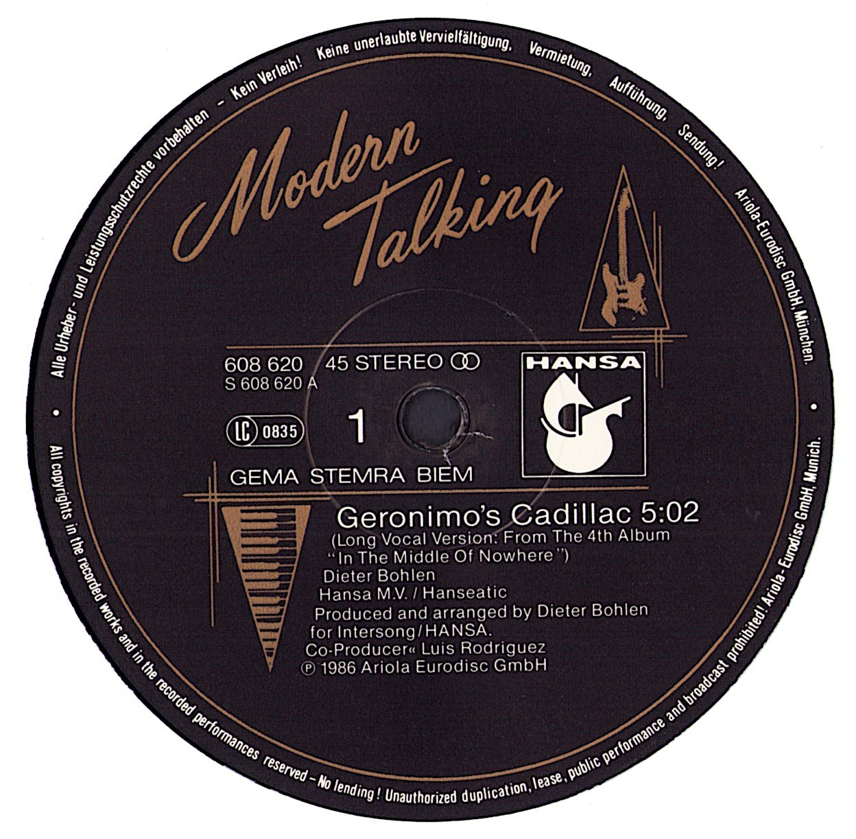 Modern Talking - Geronimo's Cadillac Vinyl 12"