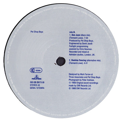 Pet Shop Boys ‎- Domino Dancing Vinyl 12"