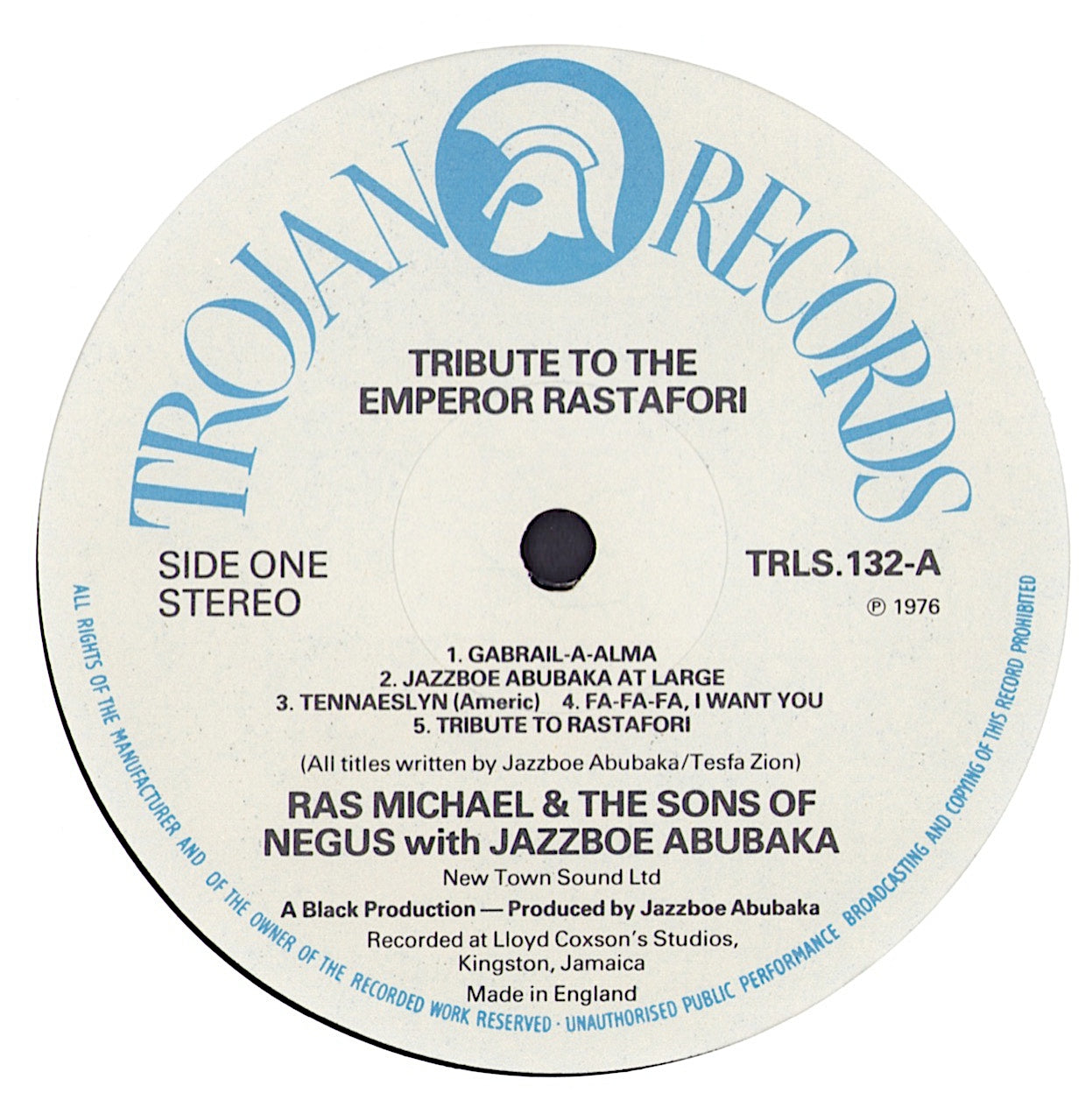 Ras Michael & The Sons Of Negus With Jazzboe Abubaka ‎- Tribute To The Emperor Vinyl LP