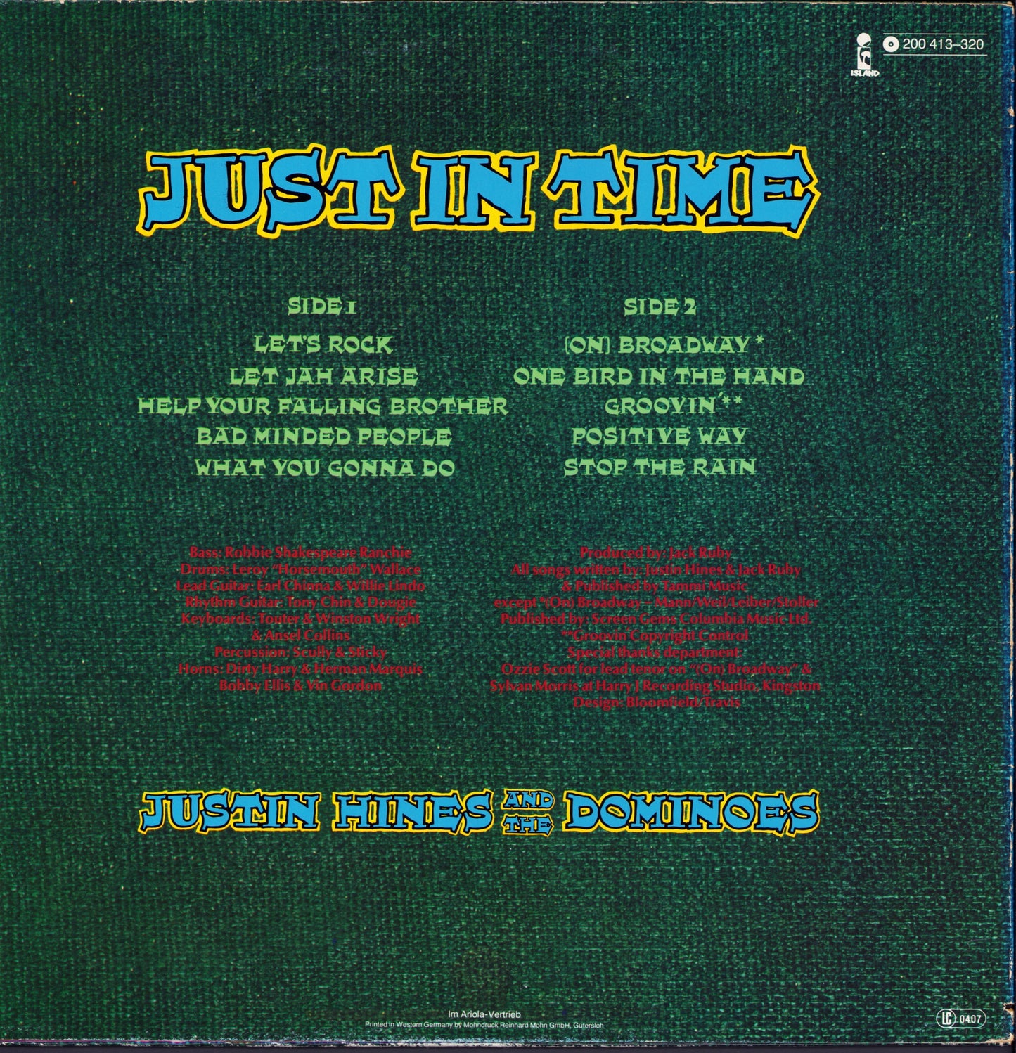 Justin Hines And The Dominos - Just In Time Vinyl LP