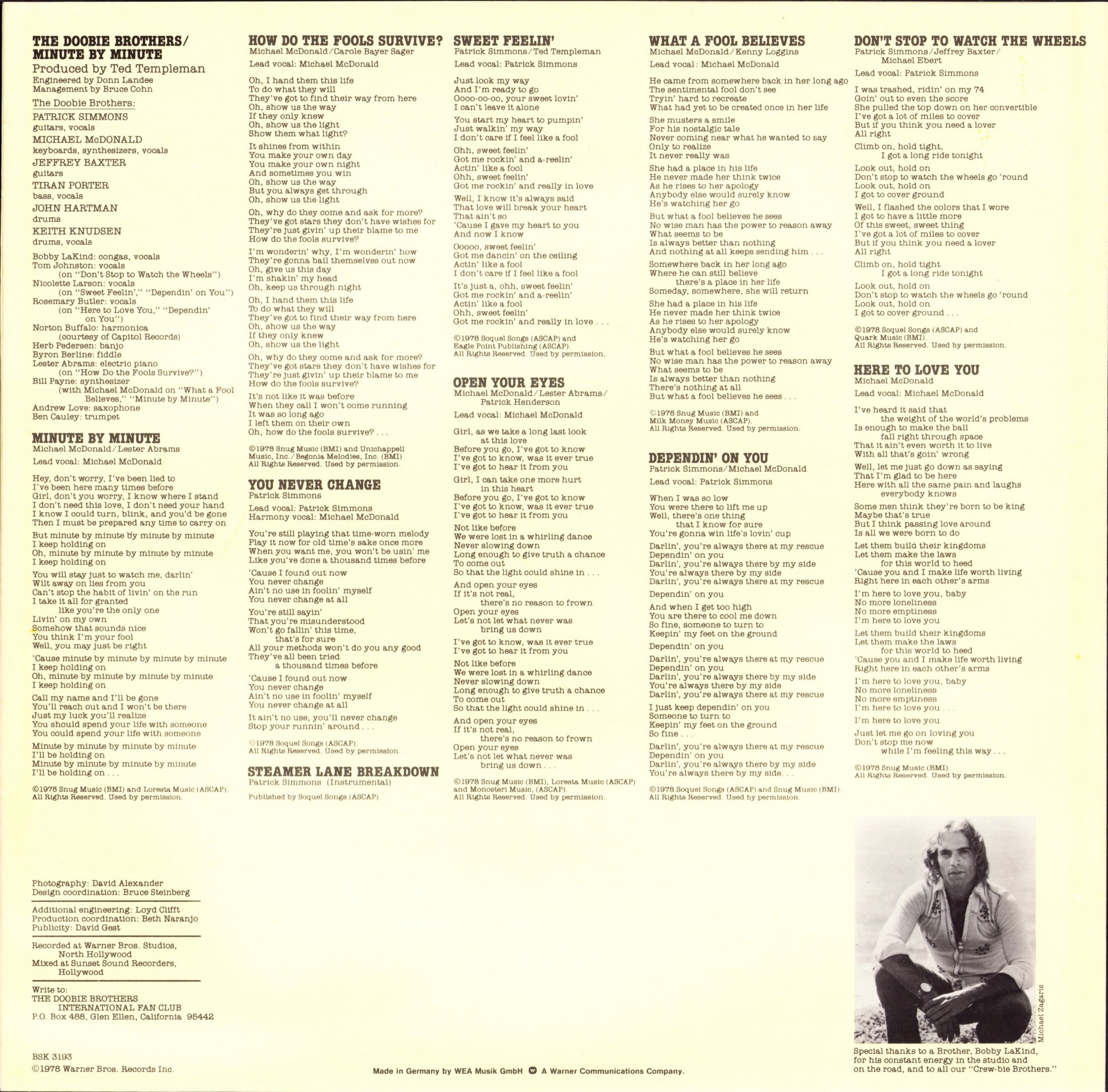 The Doobie Brothers ‎- Minute By Minute Vinyl LP