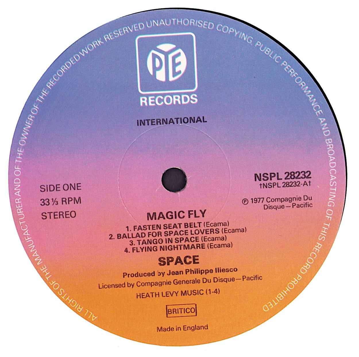 Space ‎- Magic Fly Purple Translucent Vinyl LP